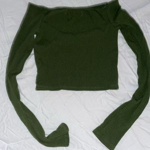 Reformation green long sleeve crop top fits XS&SMALL